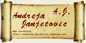 Andreja Janjetović vizit kartica